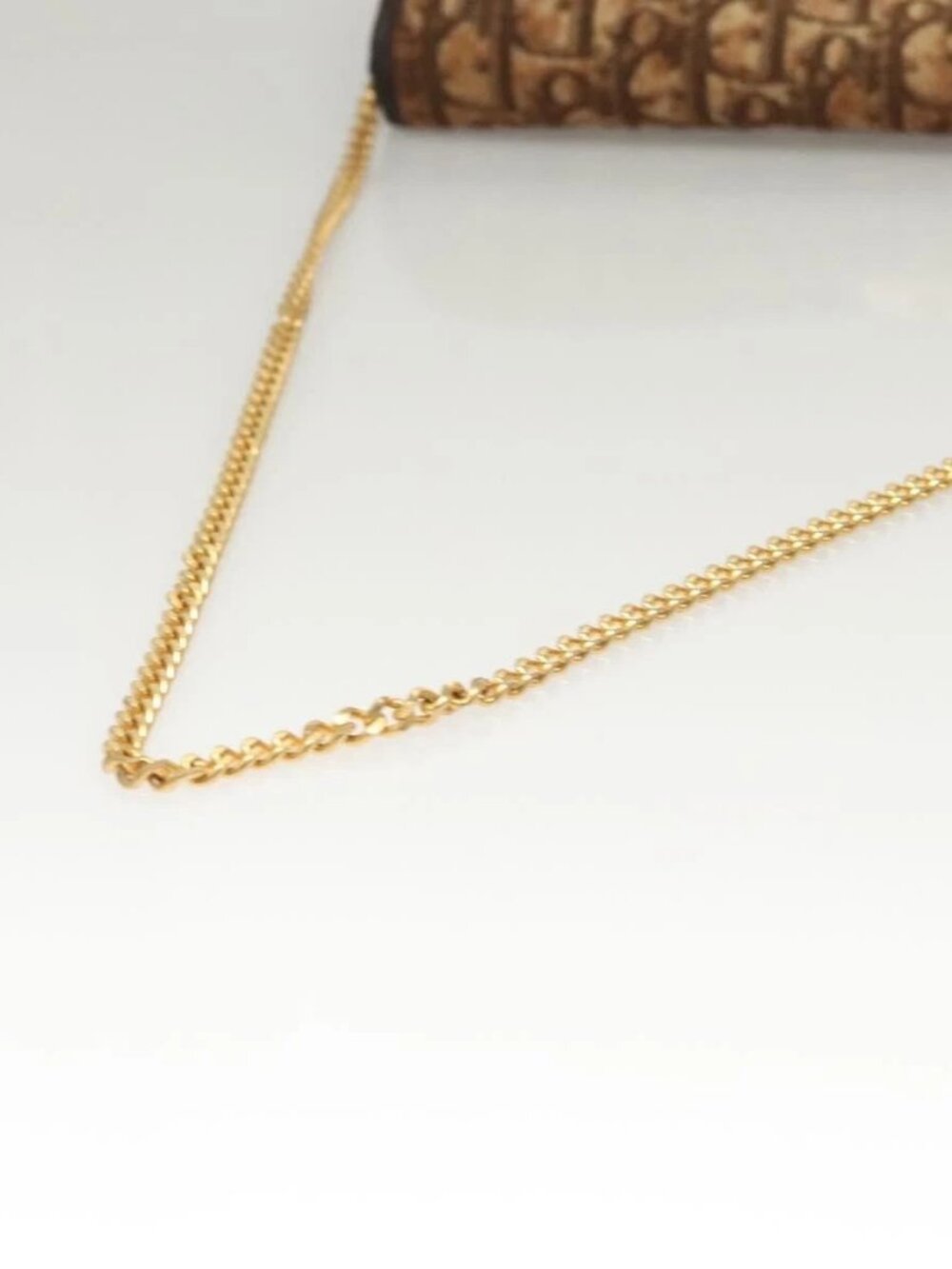 Christian Dior Trotter Canvas Chain Shoulder Bag Brown Gold Auth 117785 - Picture 7 of 15